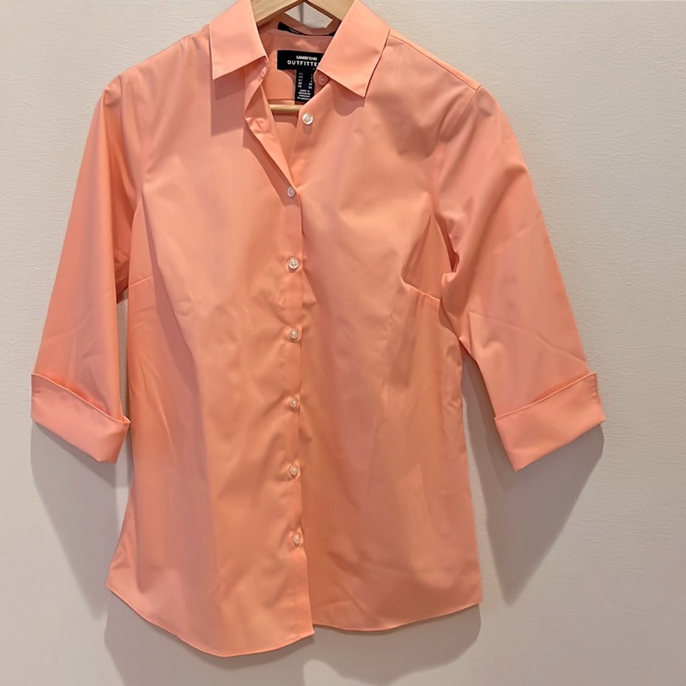 NWOT Lands’ End wrinkle free women’s shirt with 3/4 sleeves